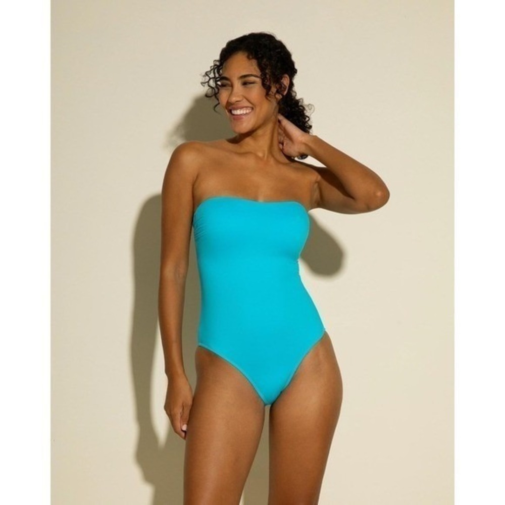 CosaBella Vita Marina Shaping Bandeau‎ Swimsuit  Strapless One Piece Turquoise L